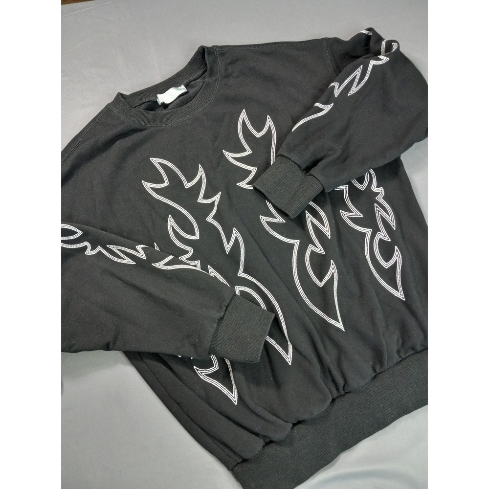 Blue B. Collection Women's Boot Stitch Crewneck Embroidered Sweatshirt Small